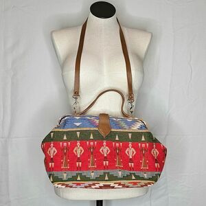 Vintage Jennie Vaughn Woven Cloth Crossbody Bag
